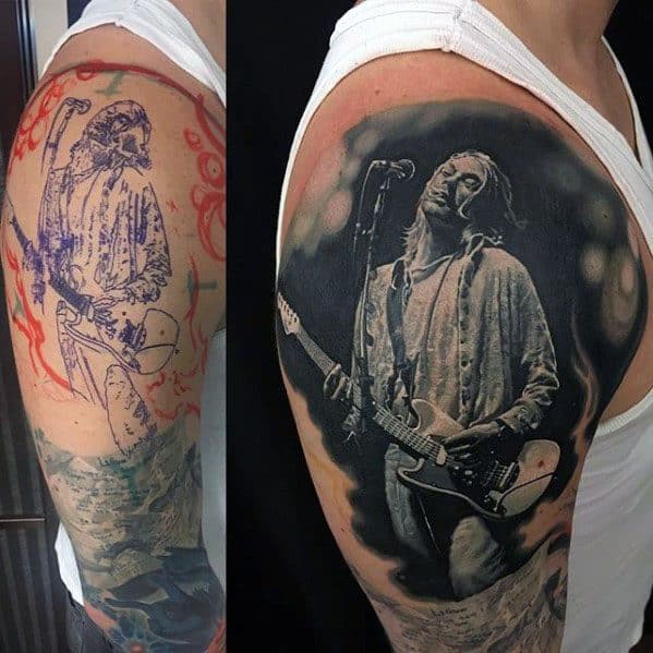Mens Nirvana Tattoo Ideas On Upper Arm