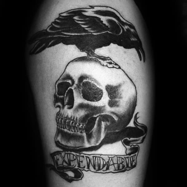 Mens Old School Traditional Expendables Tattoo Ideas On Arm