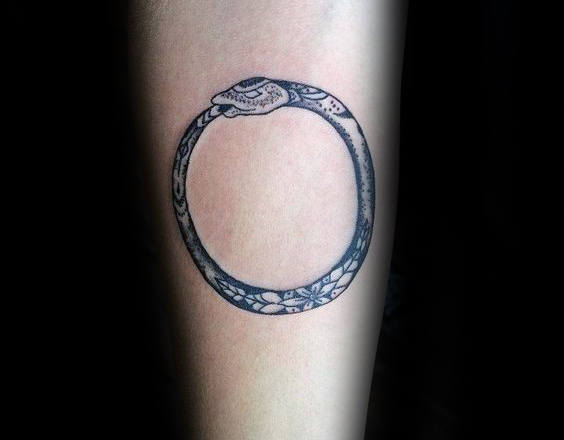 Mens Ornate Ouroboros Tattoo Ideas On Inner Forearm
