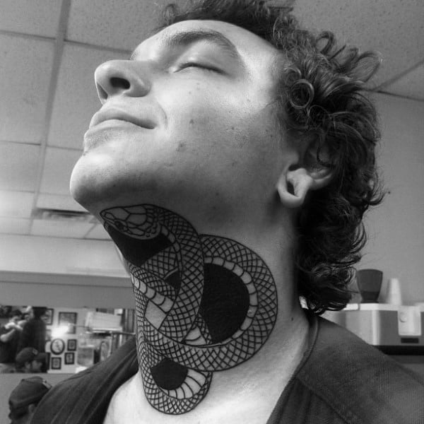 Mens Ouroboros Neck Tattoos