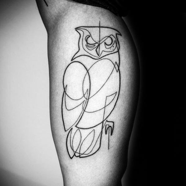 Mens Outline Owl Tattoo Ideas