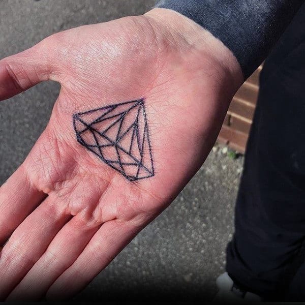 Mens Palm Sharp Diamond Tattoo