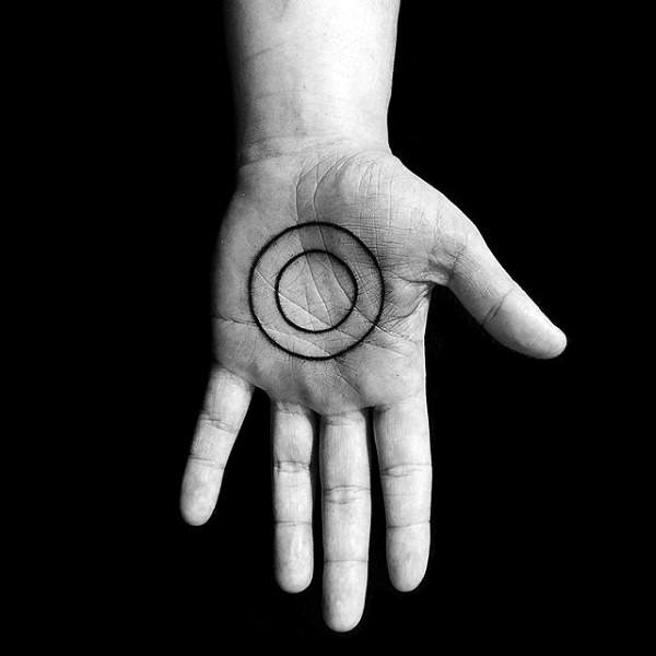 Mens Palms Two Circles Tattoo Ideas