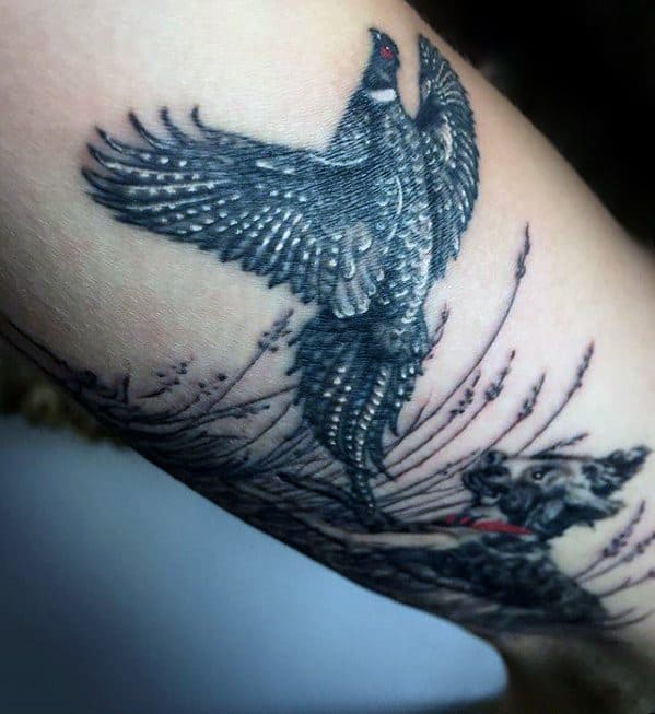 Mens Pheasant Tattoo Design Ideas On Arm