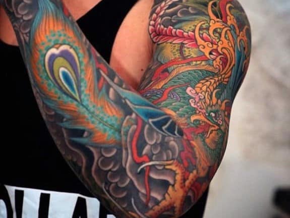 mens-phoenix-sleeve-tattoo