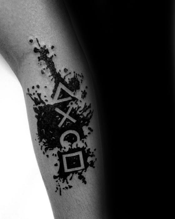 Mens Playstation Tattoo Design Inspiration On Arm