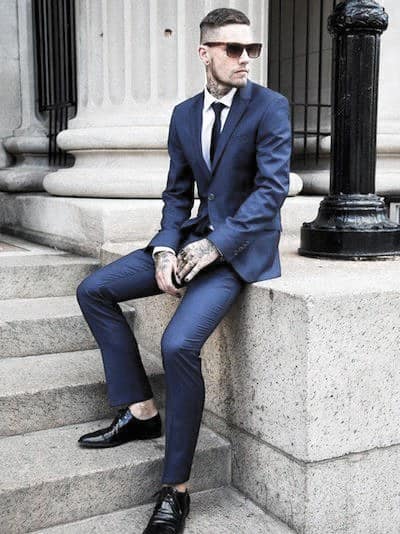 Mens Polished Navy Blue Suit Style Ideas