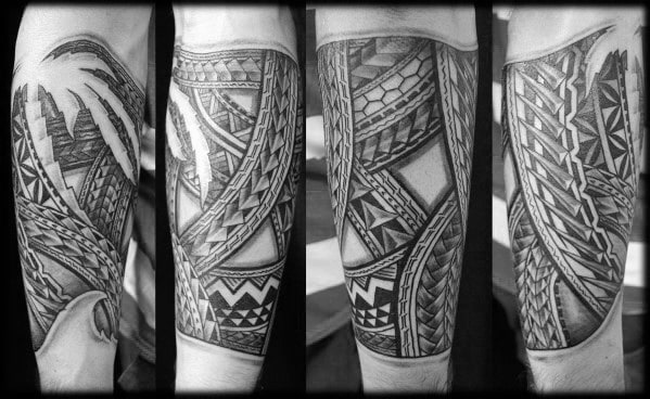 Mens Polynesian Tribal Incredible Forearm Tattoos