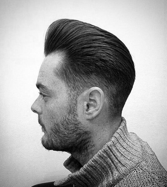 Mens Pompadour Taper Fade Long Hair