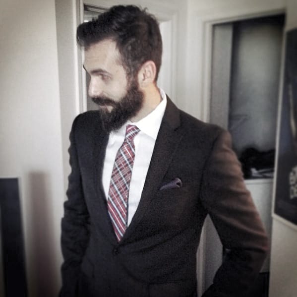 Mens Professional Beard Styles Black Suit
