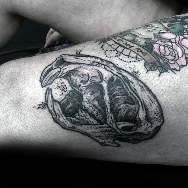Mens Rat Skull Leg Tattoo Designs