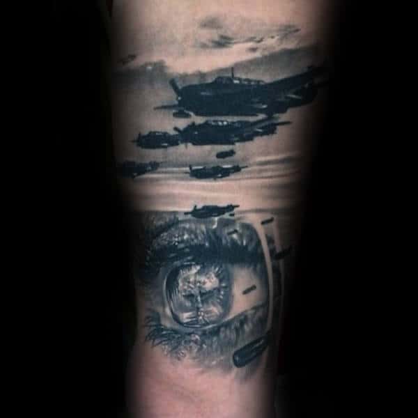 Mens Realistic Air Force Arm Tattoos