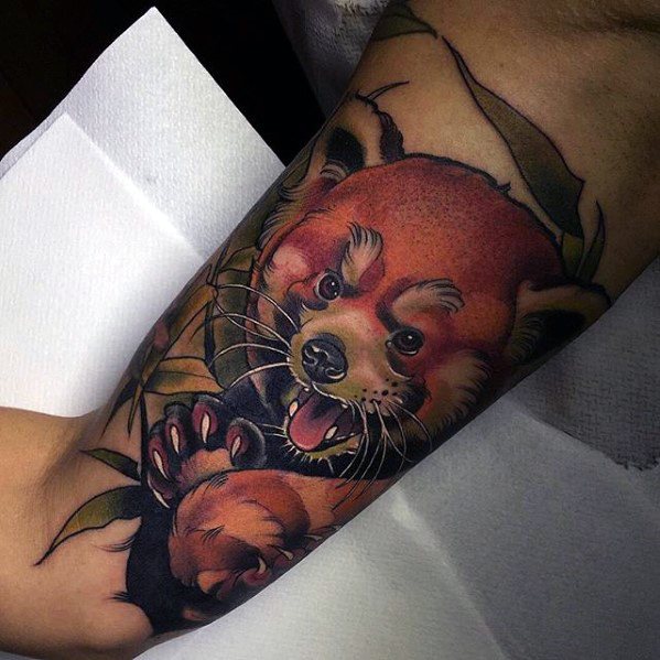 Mens Red Panda Tattoo Ideas On Inner Arm