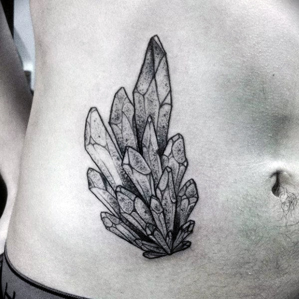 Mens Rib Cage Side Crystal Tattoo Designs