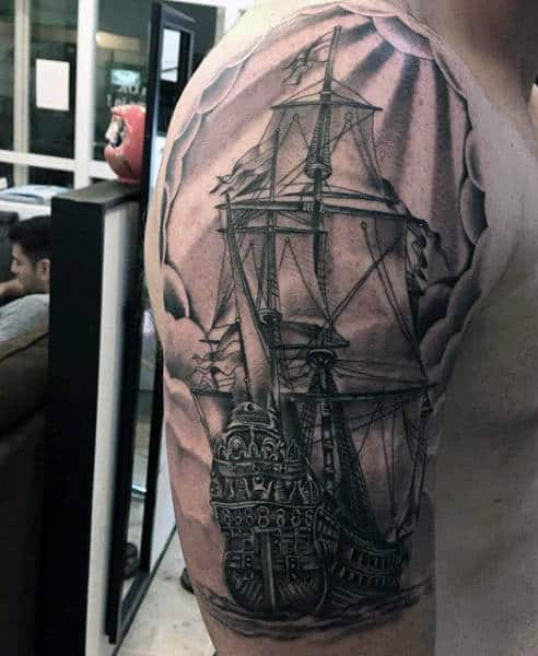 Mens Sailboat Tattoo