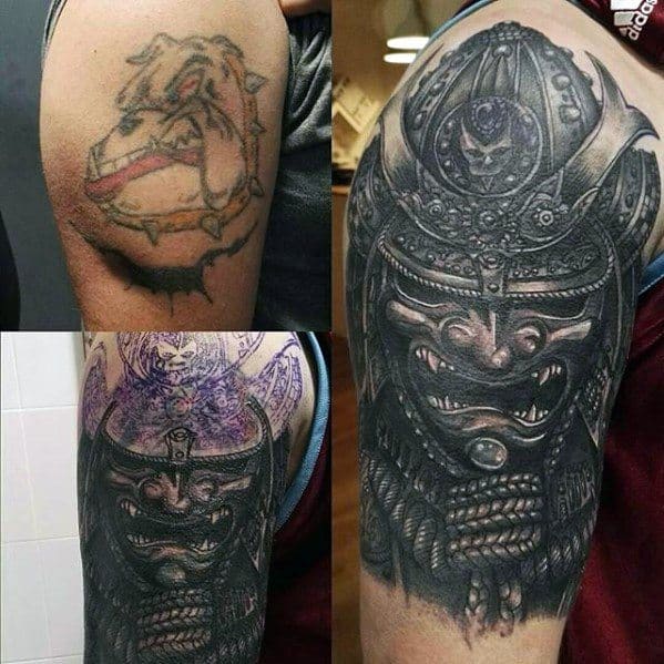 Mens Samuari Tattoo Cover Up Half Sleeve Ideas