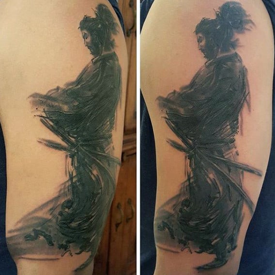 Men's Samurai Tattoo Sleeve On Arms