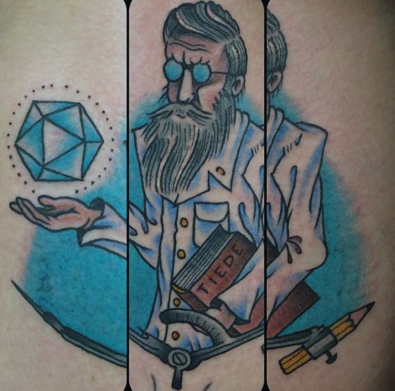 Mens Science Tattoo Professor