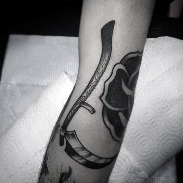 Mens Scythe Tattoo Ideas On Forearm