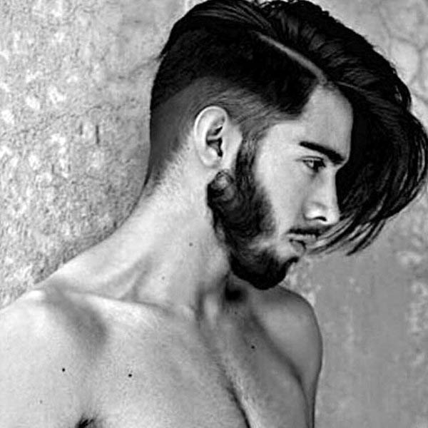 Mens Shaved Side Medium Long Haircut