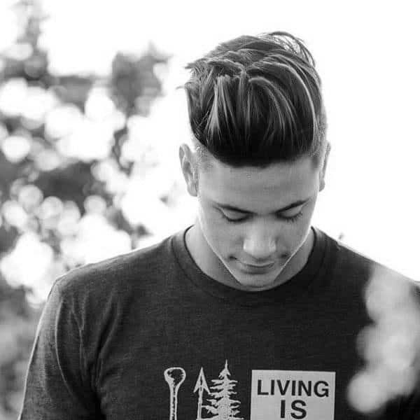 Mens Shaved Sides Medium Long Haircut