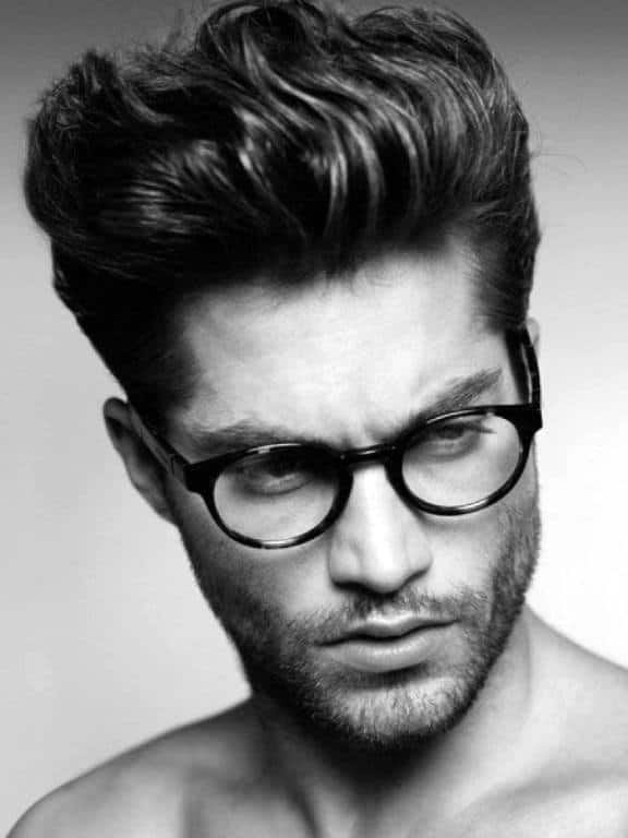 High-volume pompadour with texture