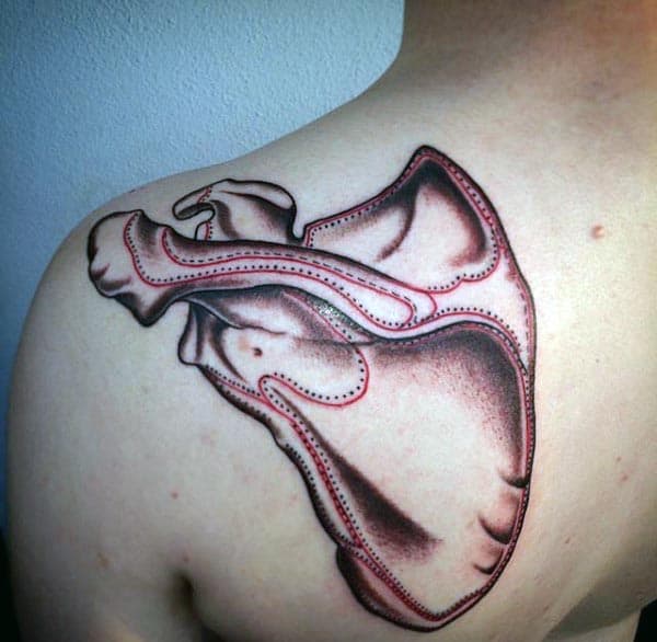 Mens Shoulder Blade Bone Tattoo
