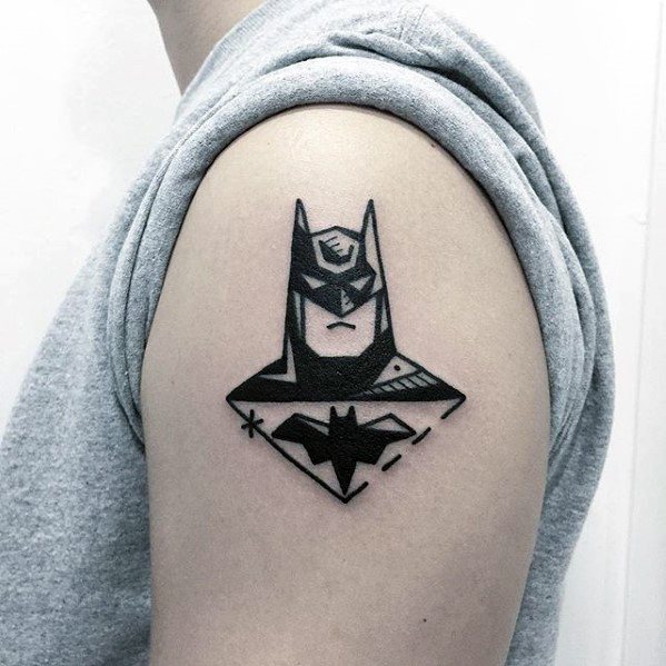 Mens Simple Arm Batman Tattoo