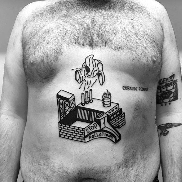 Mens Simple Chest Factory Artistic Tattoo Designs