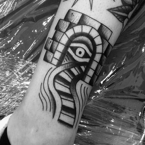 Mens Simple Lowe Leg Tunnel Eye Traditional Tattoos