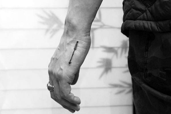 Mens Small Arrow Tattoo Design Ideas Hand