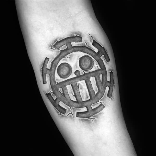 Mens Small Inner Forearm Tattoo With One Piece 3d Stone Design