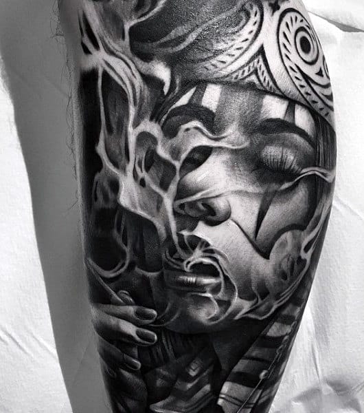 Men's Smoke Tattoo Shading