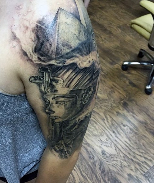 Men's Smoking Gun Tattoos On Arm