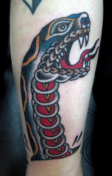 Men's Snake Head Tattoo Small