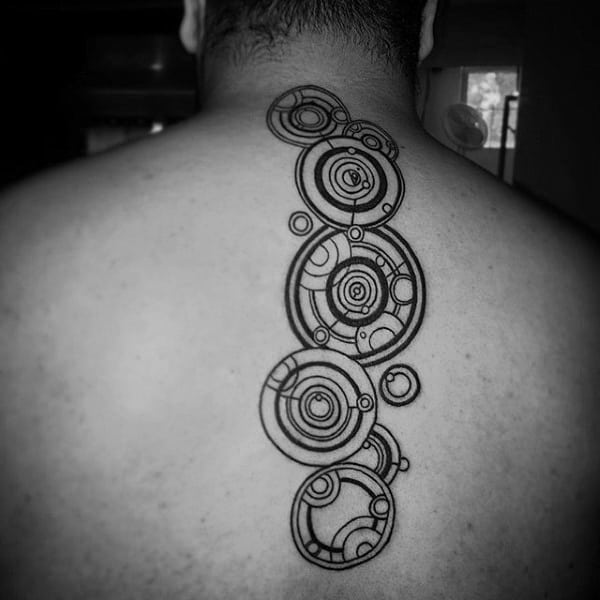 Mens Spine Gallifreyan Tattoo Designs