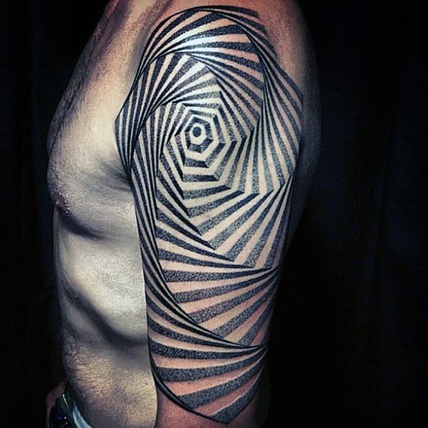 Mens Spiral Half Sleeve Geometric Unique Tattoo Ideas