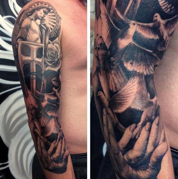 Men's St Micheal Tattoo Designs