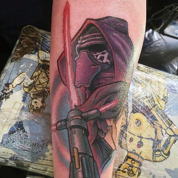 Mens Star Wars Lightsaber Male Forearm Tattoos