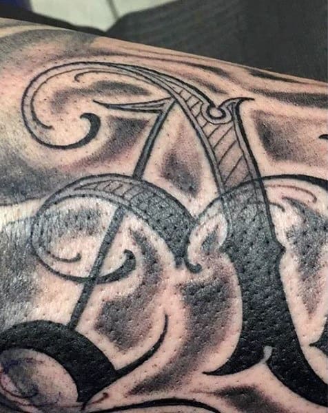 Mens Stylised A Lettering Tattoo