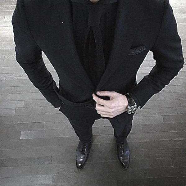 Mens Suit And Tie Professional Formal All Black Outfits