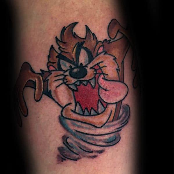 Mens Tasmanian Devil Tattoo Ideas Leg Calf
