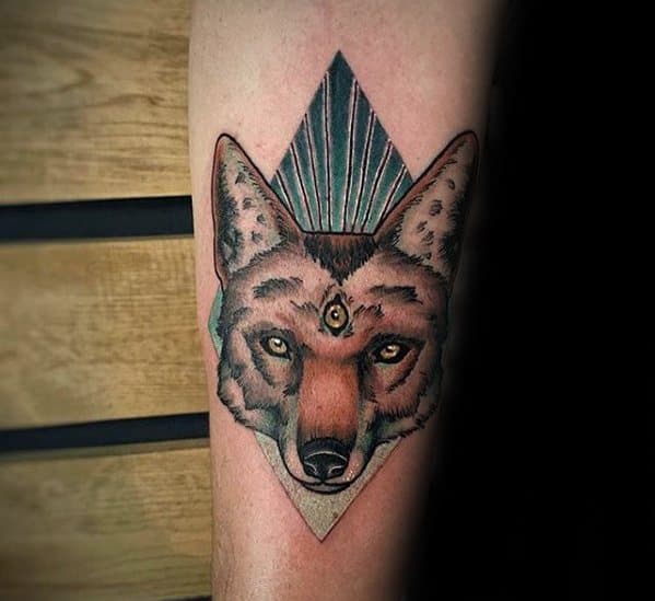Mens Tattoo Coyote Design