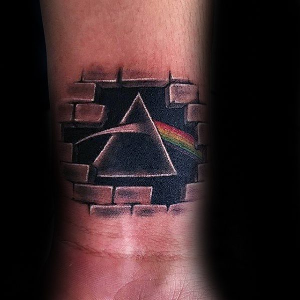 Mens Tattoo Dark Side Of The Moon 3d Wrist Design