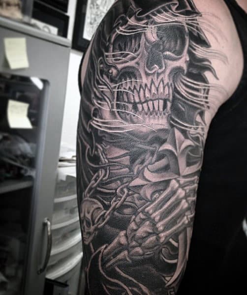 Men's Tattoo Grim Reaper