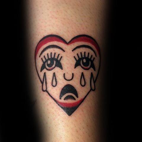 Mens Tattoo Ideas With Crying Heart Design