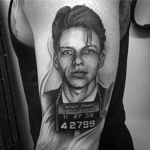 Mens Tattoo Ideas With Frank Sinatra Design