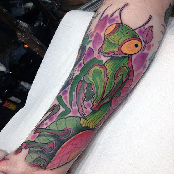 Mens Tattoo Ideas With Praying Mantis Design