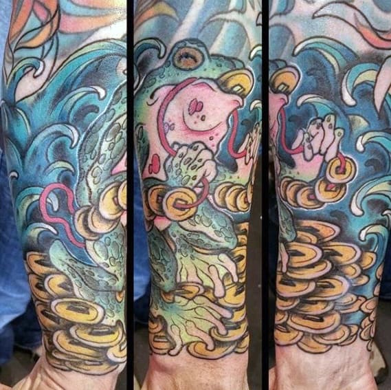 Mens Tattoo Ideas With Toad Design Forearm Sleeve