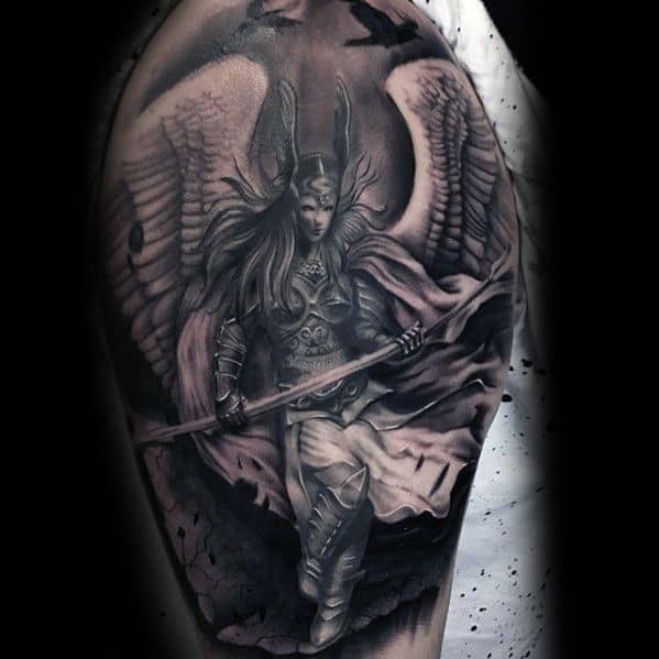 Mens Tattoo Ideas With Valkyrie Design